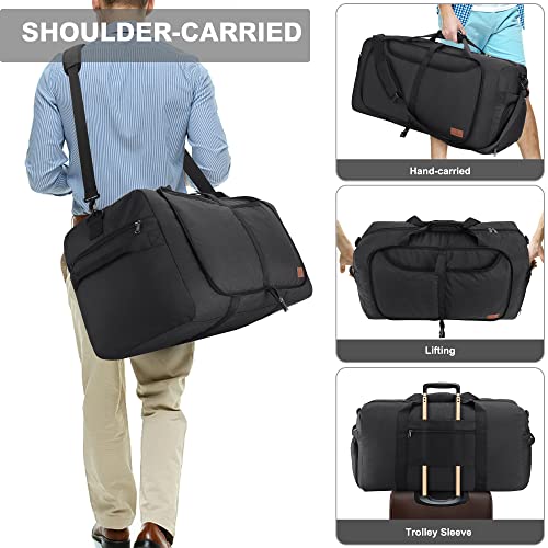 120L Duffle Bag for Travel, Large Foldable Waterproof Travel Duffel Bag - color: Black, size: 120L