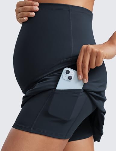 CRZ YOGA Maternity A Line Golf Skirts - color: True Navy, size: X-Small