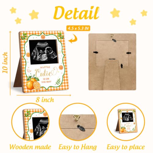 Orange Baby Shower Decor Frame, Tangerine Baby Shower Party Supplies, for Expecting Parents-to-Be Keepsake Gifts, Pregnancy Sonogram Frame Keepsake, Gender Reveal Present - color: orange color