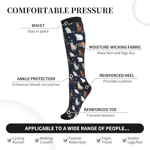 Compression Sock Graduated Knee High Sock for Women Men - color: 17
