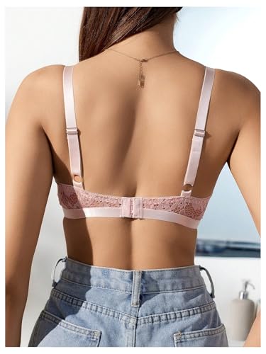 MakeMeChic Women's Nursing Bras for Breastfeeding Lace Maternity Lingerie - color: Dusty Purple, size: Medium