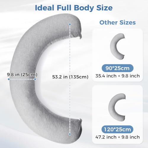 SweetSlubr Body Pillow, Memory Foam Pregnancy Pillow Leg Pillow 53.2x9.8in - size: 53.2’’ x 9.8’’