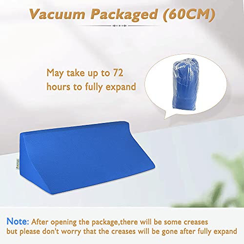 Wedge Pillow for Side Sleeping 30 Degree Foam Wedges for Positioning in Bed - color: Blue