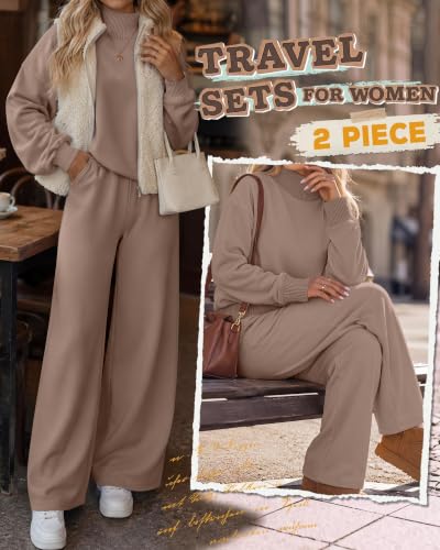 Neer Women's 2 Piece Set Sweatsuits Lounge Outfits Set - color: Coffee Gray, size: Small
