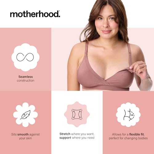 Motherhood Maternity Womens Seamless Wrap Triangle Nursing Bra - color: Mocha, size: Large