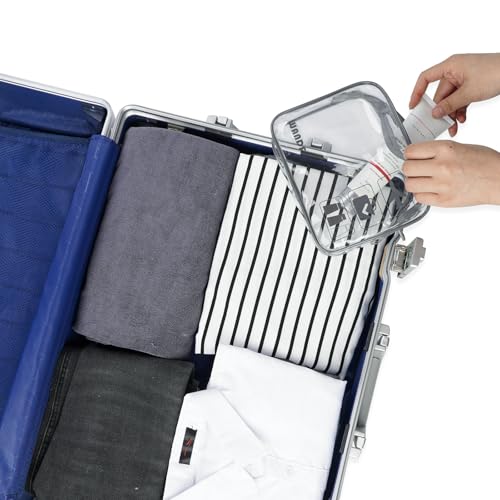 WANDF TSA Approved Toiletry Bag, 3 Pack Clear Makeup Bag - color: Grey, size: Pack of 3