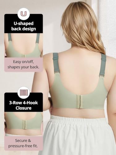 Lace Nursing Bras for Breastfeeding, Plus Size Maternity Sleep Bra, Mulberry Silk Liner Pregnancy Bra Wirefree Bralette - color: Green, size: Medium