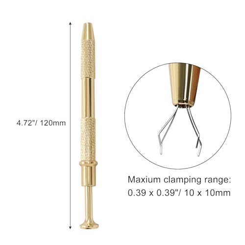 Hordion 4-Claw Pick up Tool Piercing Ball Grabber, Gold Jewel Pickup Tool - color: Gold, size: 1 Pcs
