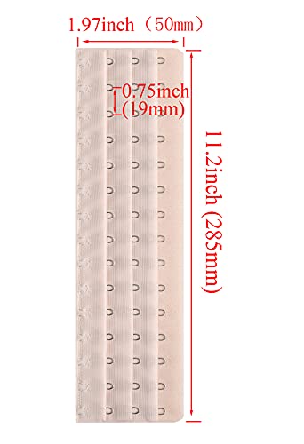 Corset Bra Extender Hook 3/4 Inch Spacing - color: 4pcs:15hook/Light Beige&black