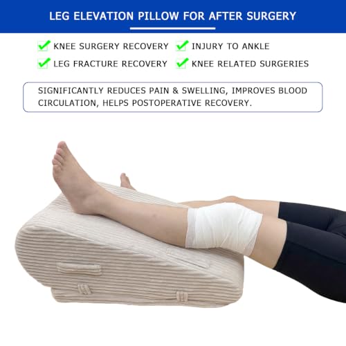Adjustable Height Leg Elevation Pillow for After Surgery