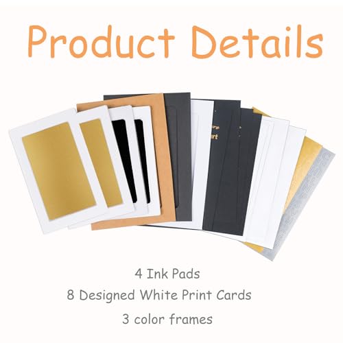 DeerZone Inkless Paw Print Kit,Dog Paw Print Kit,Dog Nose Print Kit - color: Gold/Black, size: Small-Medium 4 Pack