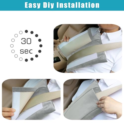 Post Surgery SeatBelt Pillow for Pregnancy Mastectomy Hysterectomy Recovery - color: Light Gray