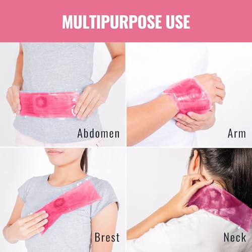 ICEWRAPS 6"x12" Flexible Extra-Large Gel Reusable Ice Packs, 2 Pack - Pink - size: 6"x12", style: Pink - 2Pack