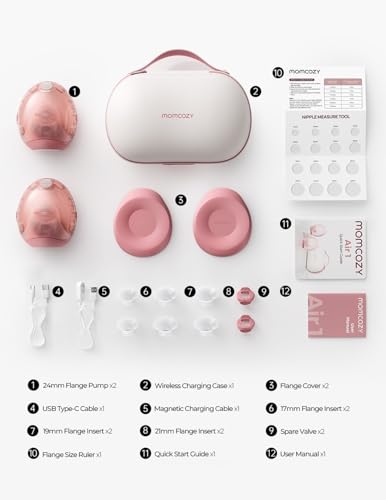 Momcozy Air 1 Wearable Breast Pump,Ultra-Slim with Wireless Charging Case - size: Ultra-Slim Air 1