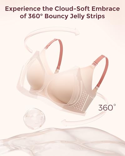 Momcozy Nursing Bras for Breastfeeding, Seamless Comfort Maternity Bra Wireless Jelly Strip Support Pregnancy Bra - size: Large Plus
