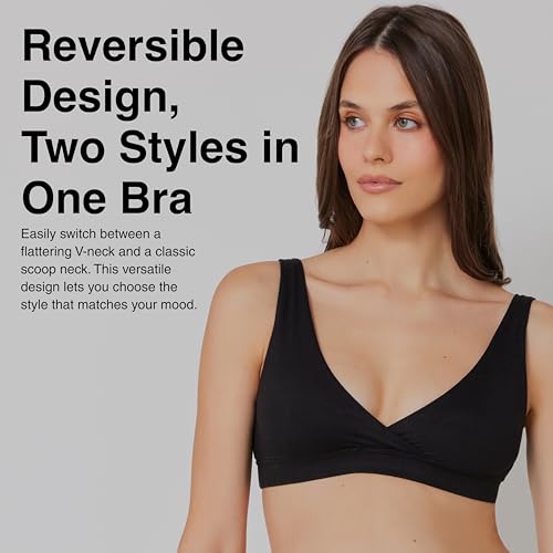 BUMPSUIT The Reversible Comfy Bra - Comfort and Versatility Combined for Maternity Bra & Nursing Bras for Breastfeeding - size: Medium
