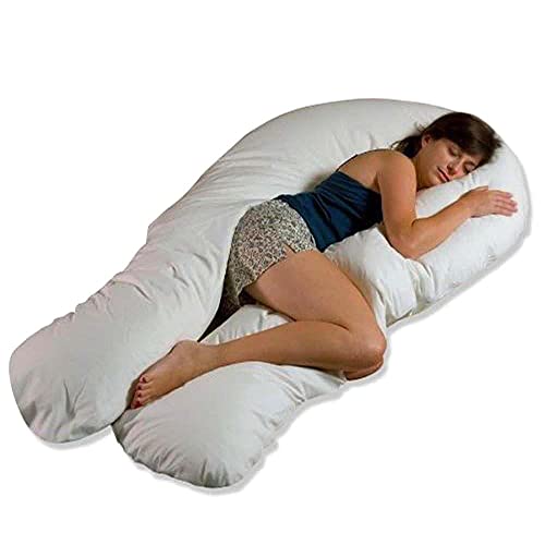 MoonRest Pregnancy Full Body Pillow Cover U-Shaped – Universal Fit U Replacement Cover for Maternity Pillow (Navy) - color: Navy