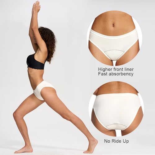 Battewa Leak Proof Underwear for Women Bikini Incontinence Panties White,M - color: White, size: Medium