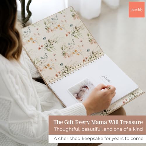 Peachly Baby Book for Girl - First Year Memory Book Keepsake - Fleur - color: Fleur
