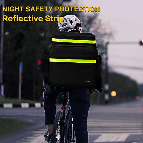 Ytonet XX-Large Food Delivery Backpack, Delivery Bag with Reflective Strip - color: Black, size: XX-Large