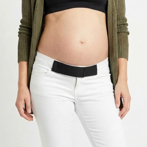 Pregnancy Pants Extender, Adjustable Maternity Waistband Extender with Foldable Front & Back Design, Stretch Soft Belt for Jeans and Pants
