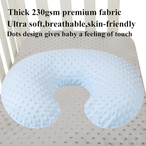 Dot Nursing Pillow Cover Set 2 Pack Compatible with Boppy Pillow - color: Light Blue & Panda