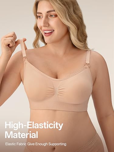 Angelhood Women Nursing Bras for Breastfeeding 5 Pack, Maternity Sleep Bra - color: 5 Pack Multicoloured M, size: Medium