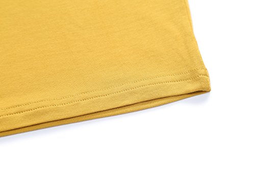 OThread & Co. Women's Basic Crop Tops Stretchy Casual Scoop Neck Sleeveless Crop Tank Top - color: Mustard, size: Large