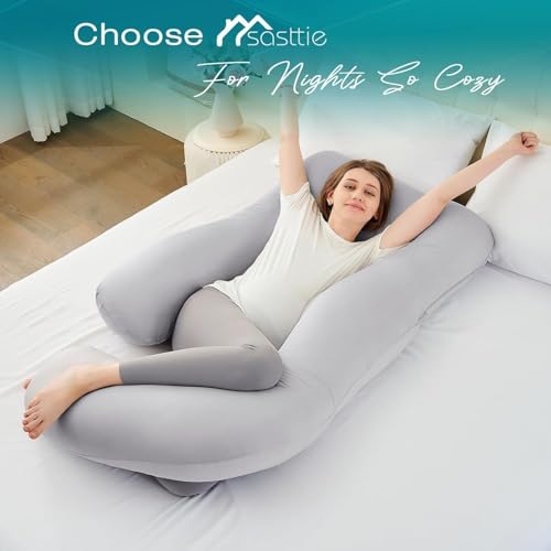 Cooling Pregnancy Pillows for Sleeping, 65'' Full Body Pillow, Light Grey - color: Light Grey, size: 65 Inch