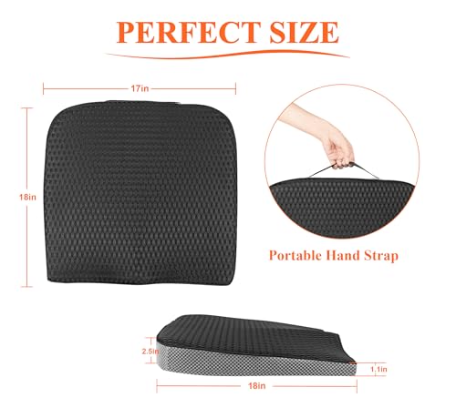 kingphenix Memory Foam Car Seat Cushion for Driving Comfort and Office Use - color: 4d Mesh Classic Black