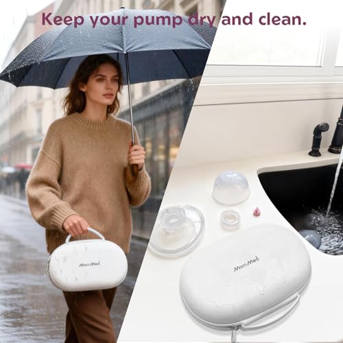 MomMed Breast Pump Carrying Case, Hard Shell Protective Storage Bag for MomMed Wearable Pumps & Cozy, Water-Resistant & Portable Breast Pump Case with Interior Strap