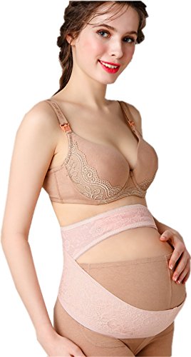 Lace Maternity Belt for Women Pregnancy Belly Support Band Adjustable Belly Belt(XL,Pink) - size: XL