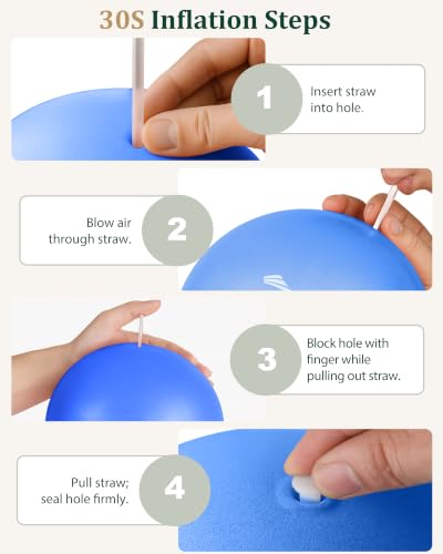 Trideer 9 Inch Pilates Ball with Inflation Straw, Small Exercise Yoga Ball - color: Royal Blue