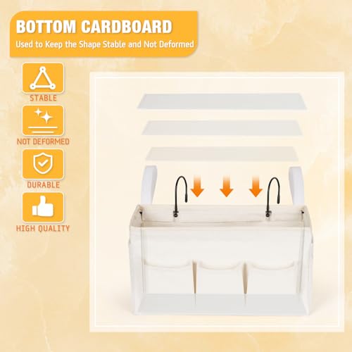 Lilithye Bedside Caddy, Bedside Storage Bag Hanging Organizer for Bunk Bed - color: 1pc White