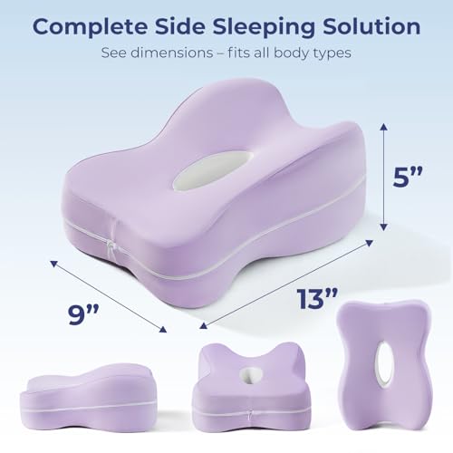 13" Extended-Length Knee Pillow for Side Sleepers with Full Thigh Support