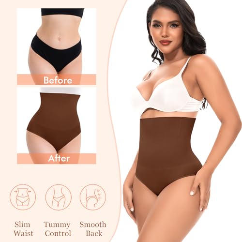 Werena Tummy Control Shapewear for Women High Waisted Body Shaper Panties Slimming Girdle Shaping Briefs - color: 1# Chocolate, size: Small