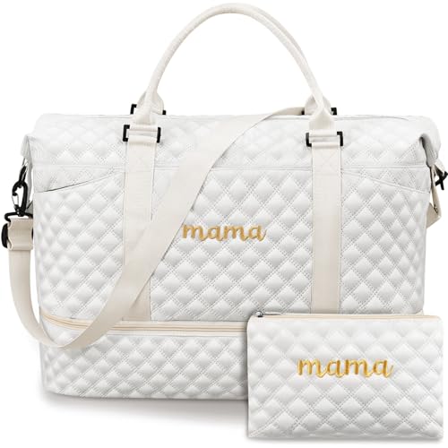 Dansydaisy Mama Hospital Bag for Women Labor Delivery,White - color: White, style: Mama