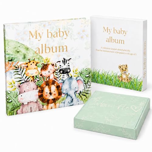 Baby memory book - Pregnancy journals & Baby’s first year album (English)