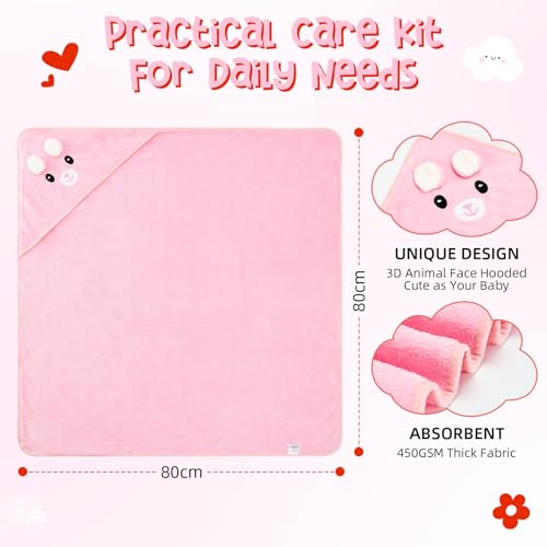 Defresit 13Pcs Baby Shower Gift, Baby Girl Gift Basket - color: Pink