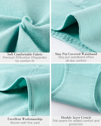 Eiggam Tummy Control Underwear Soft High Waisted underwear Full Coverage Briefs Breathable Postpartum Cotton Womens Panties - color: Multicoloured D - 5 Pack, size: Medium