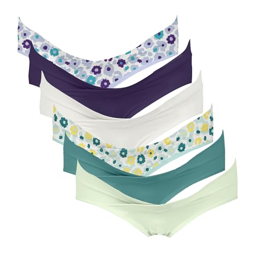Intimate Portal Cotton Maternity Underwear Under the Bump Bikini Panties - color: 6-pk Botane, size: X-Large