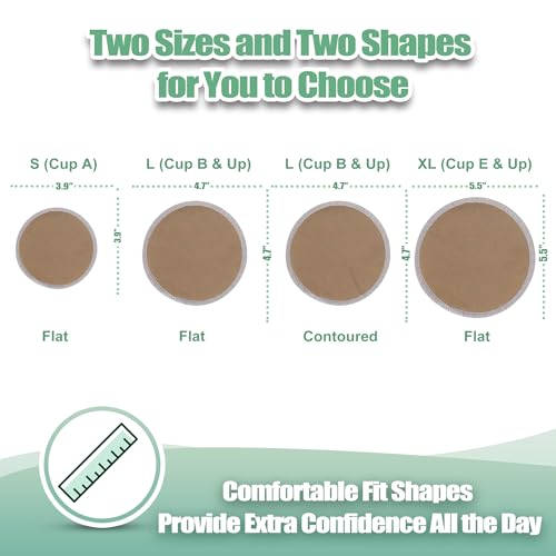 wegreeco Nursing Breast Pads (14 Pack) + Laundry Bag & Travel Storage Bag, 4.7 inch - Washable & Reusable Breastfeeding Nursing Pads (Brown, Plain Shape) - color: Brown, Plain Shape, size: Large