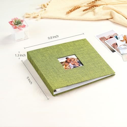 Mublalbum 8x8 Inch 3 Ring DIY Scrapbook Photo Album 40 Pages, Green - color: Green, size: 8x8 Inch 40 Pages