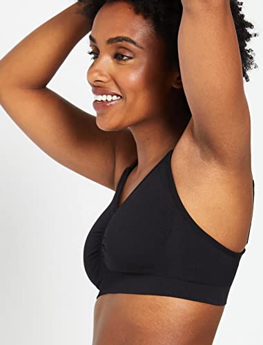Motherhood Maternity Women's Wireless Clip Down Seamless Nursing Bra for Breastfeeding - color: Black1, size: X-Large