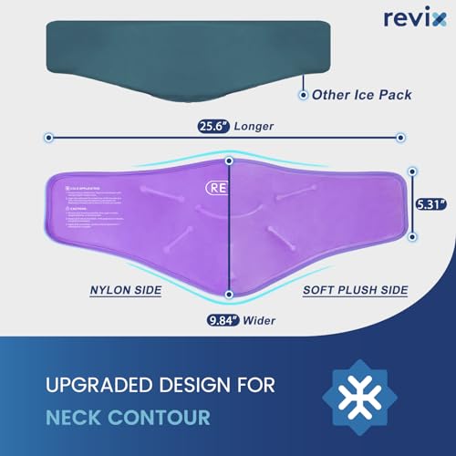 REVIX Ice Packs for Neck & Shoulder Discomfort, Gel Cold Wraps Reusable - style: Neck Purple-2 Pack