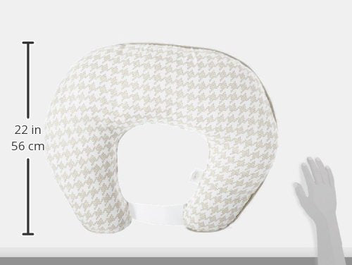 Bacati Houndstooth/Herringbone Muslin Nursing Pillow Cover Made with 100 Percent Cotton and Polyfilled Insert, Grey