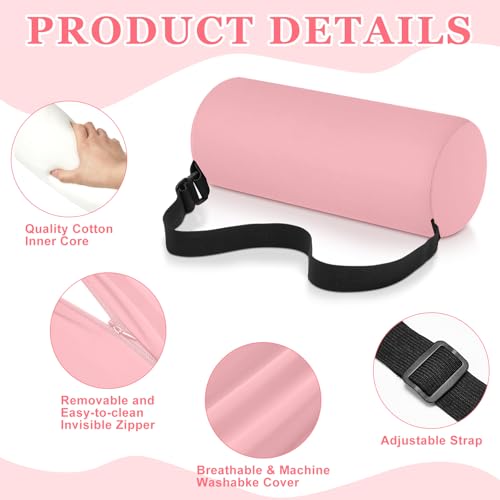 Wenqik 2 Pcs Lumbar Roll Support Pillow, Low Back Office Cushion, Pink - color: Pink