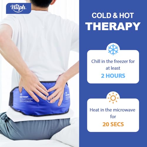 Hilph Back Ice Pack for Lower Back Pain, Adjustable Lumbar Ice Pack, Blue - color: Blue