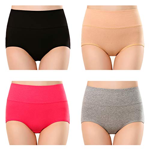 Womens High Waist Cotton Panties C Section Recovery Postpartum Soft Stretchy Full Coverage Underwear(5 Pack) - size: Medium