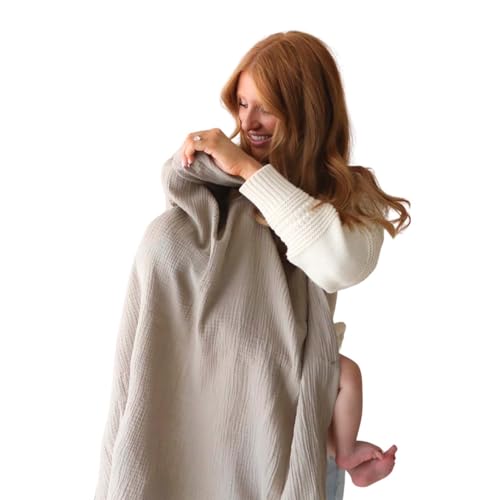 snuggle me Organic Muslin Nursing Cover Up For Baby Breastfeeding - Birch - color: Birch